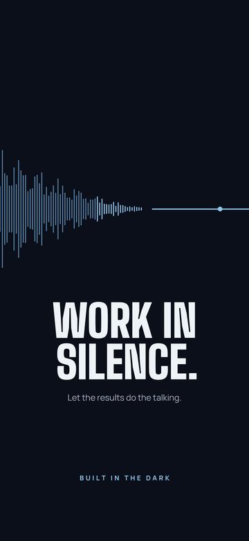 Instagram post: Work in silence.